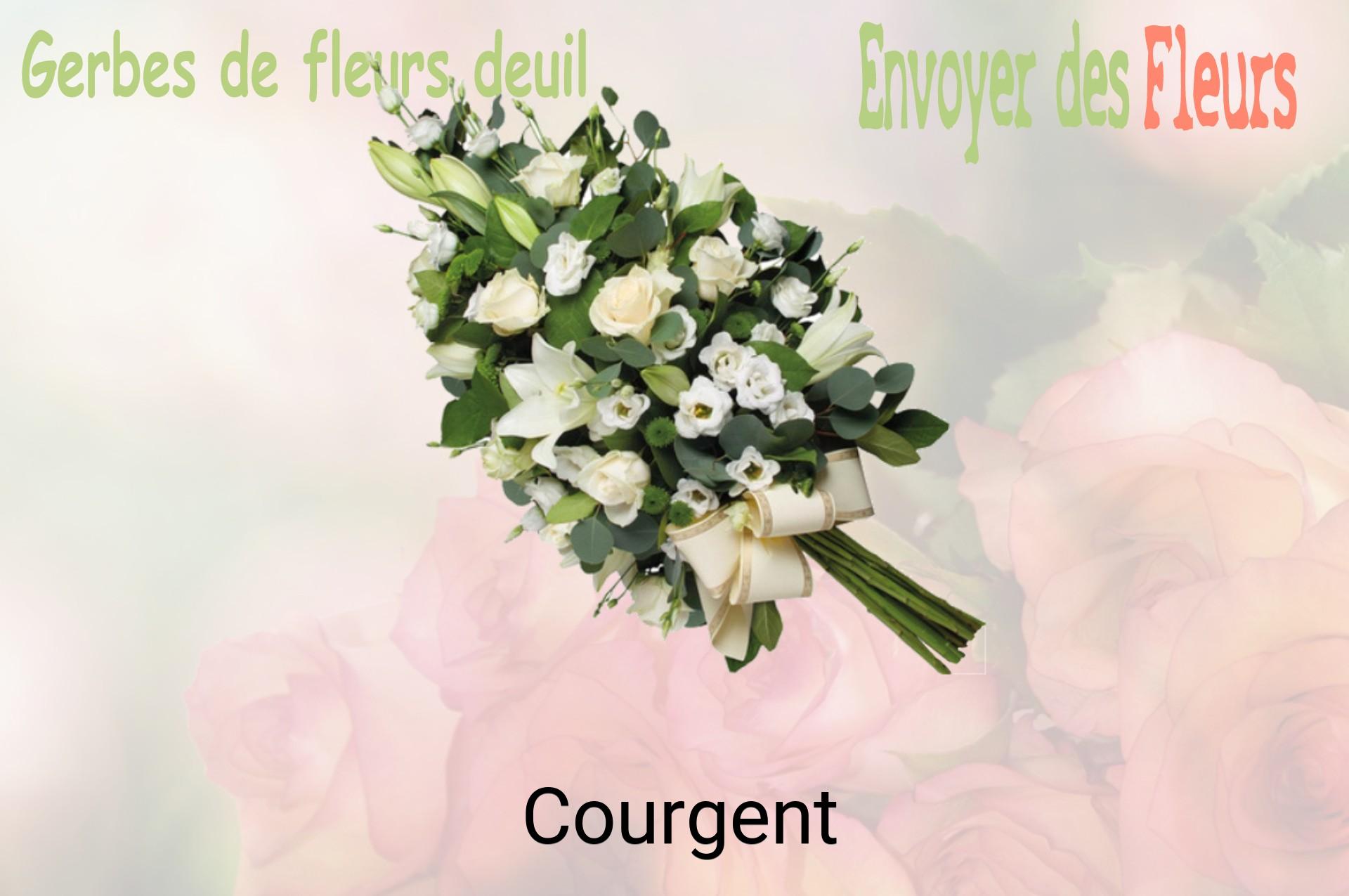 Gerbe de fleurs de deuil livrée à Courgent